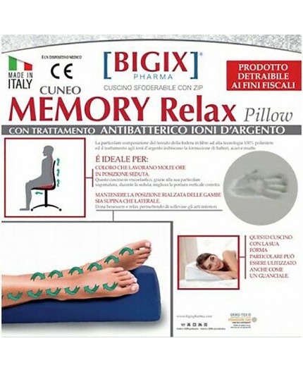 Memory Relax Cuscino Cuneo con Trattamento Antibatterico Memory Relax Cuscino Cuneo con Trattamento Antibatterico